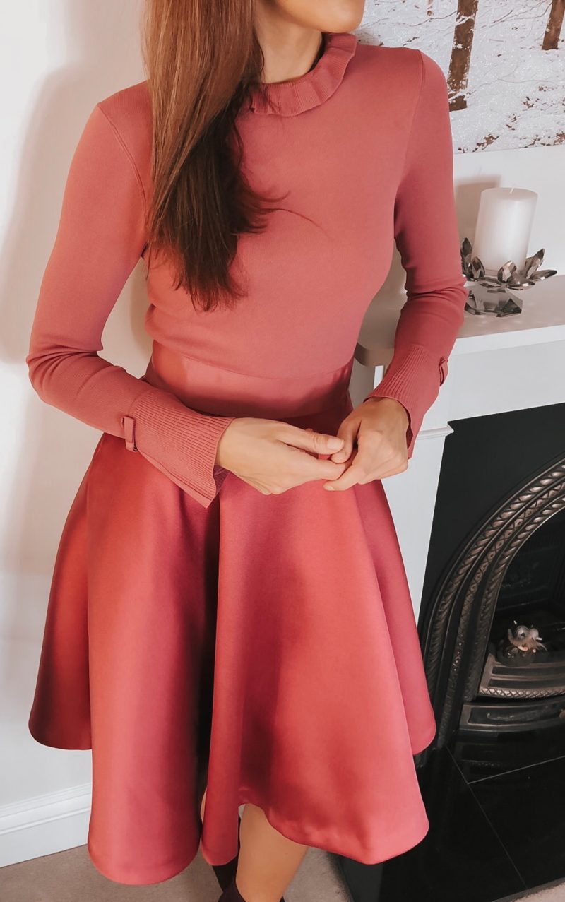 ted baker london zadi long sleeve fit & flare dress