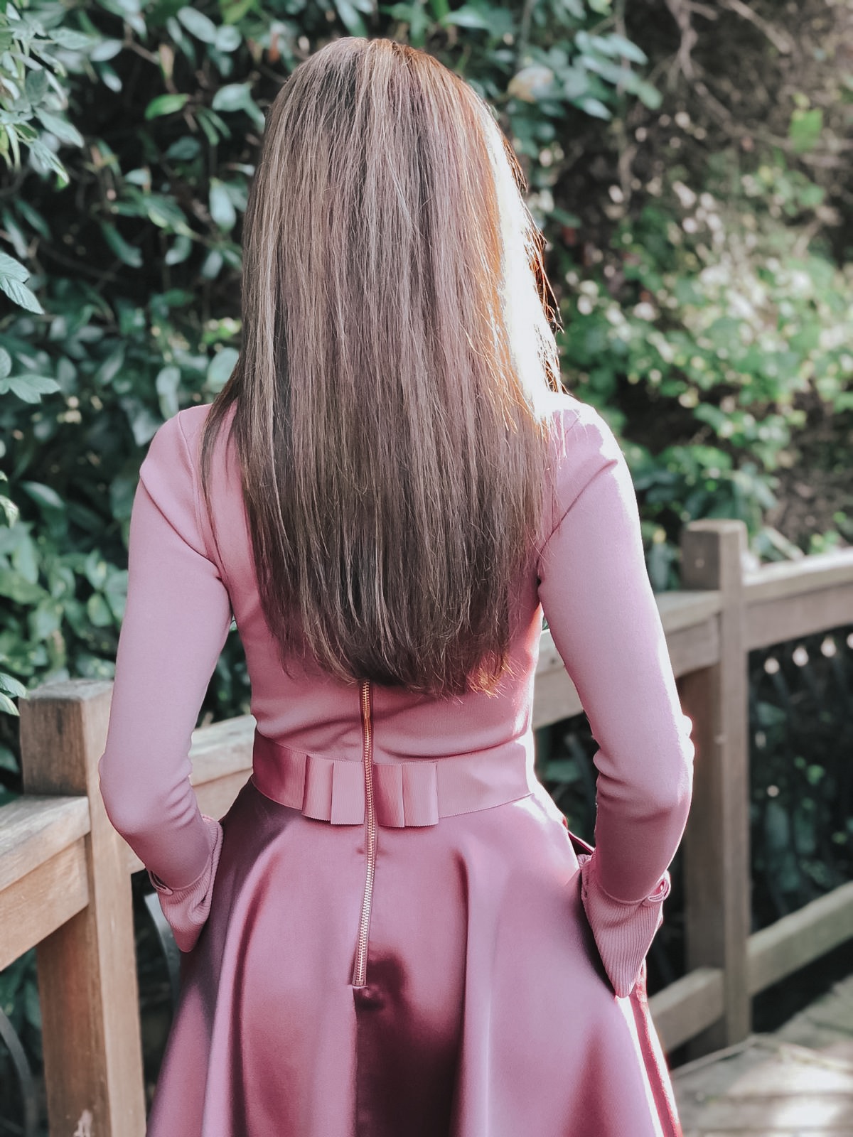 Elegant Duchess Fashion Ted Baker Pink Zadi Skater Dress | Kurt Geiger London Barbican-Wine-(Fabric) Knit Ankle Boot | Miu Miu Sunglasses | Swarovski earrings | Accessorize clutch bag