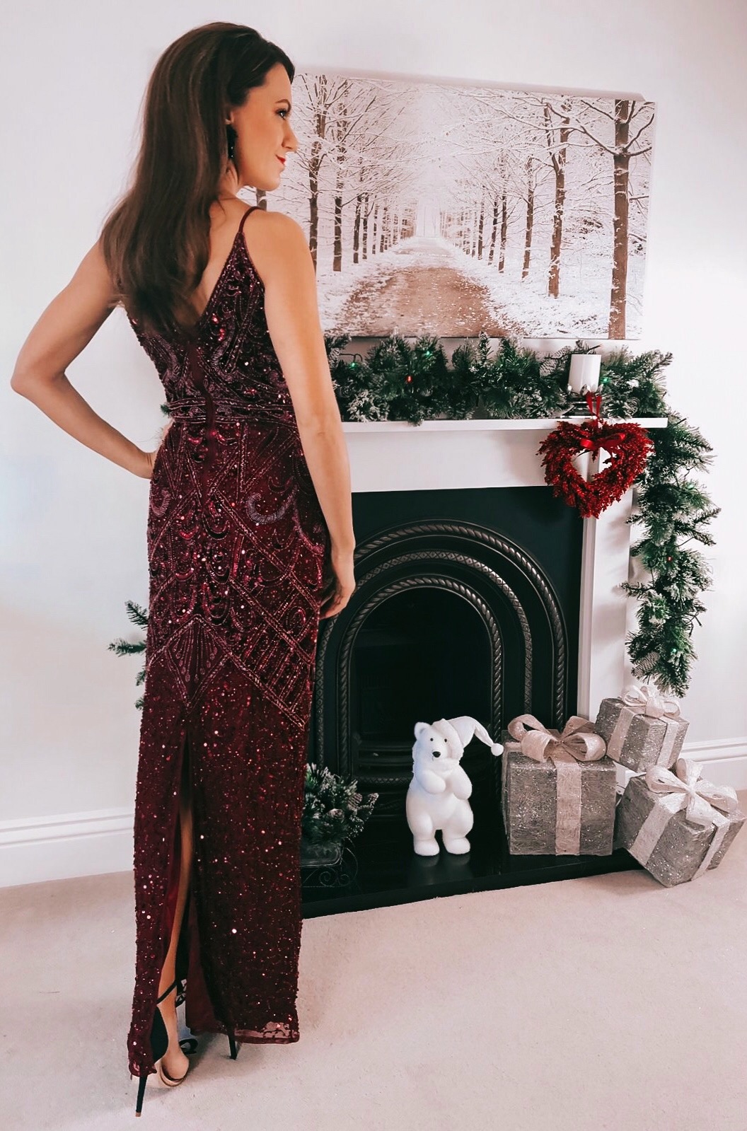 Sistaglam Full Beaded Maxi Dress