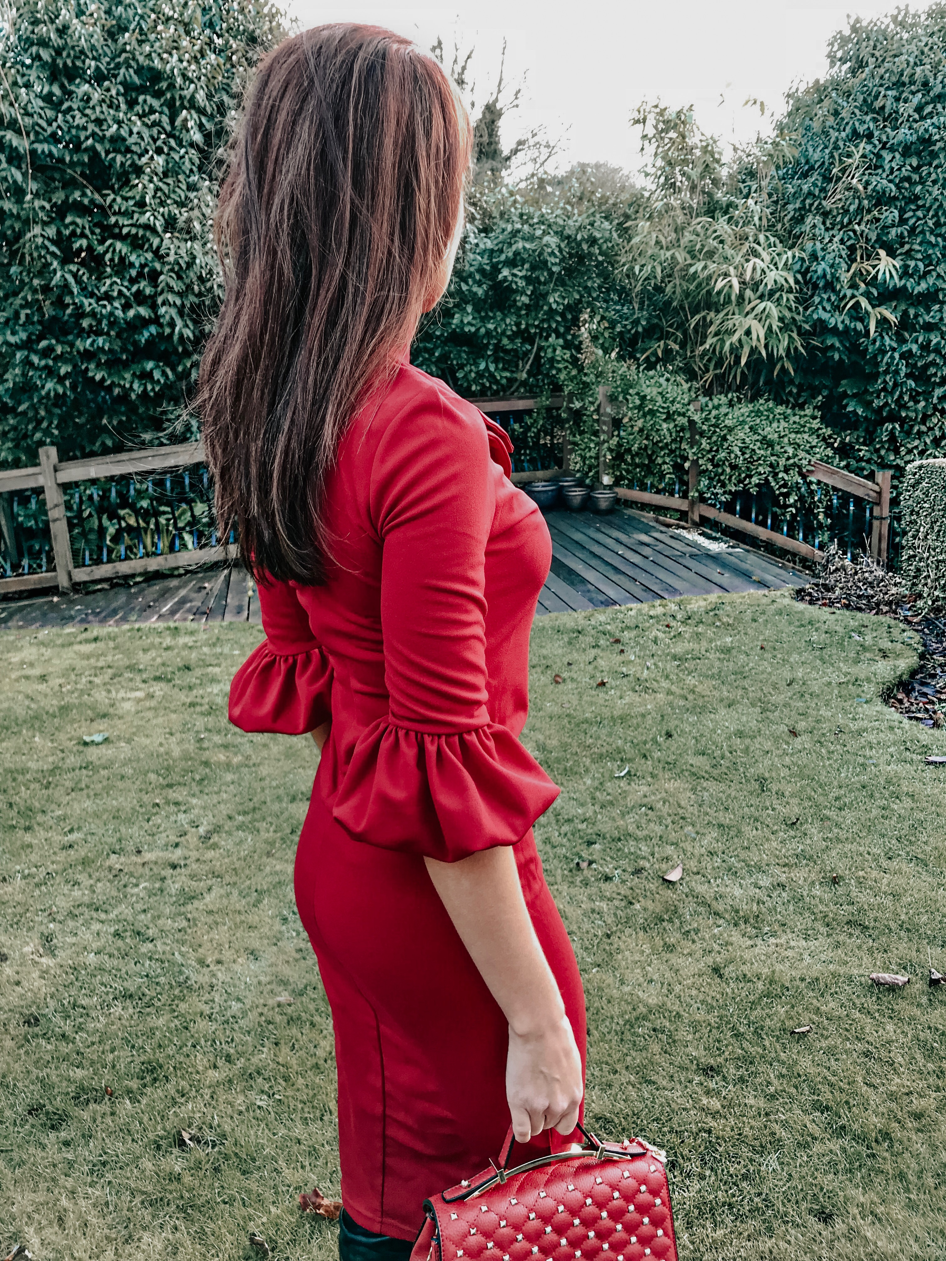 red ruffle dress Elegant Duchess Boutique