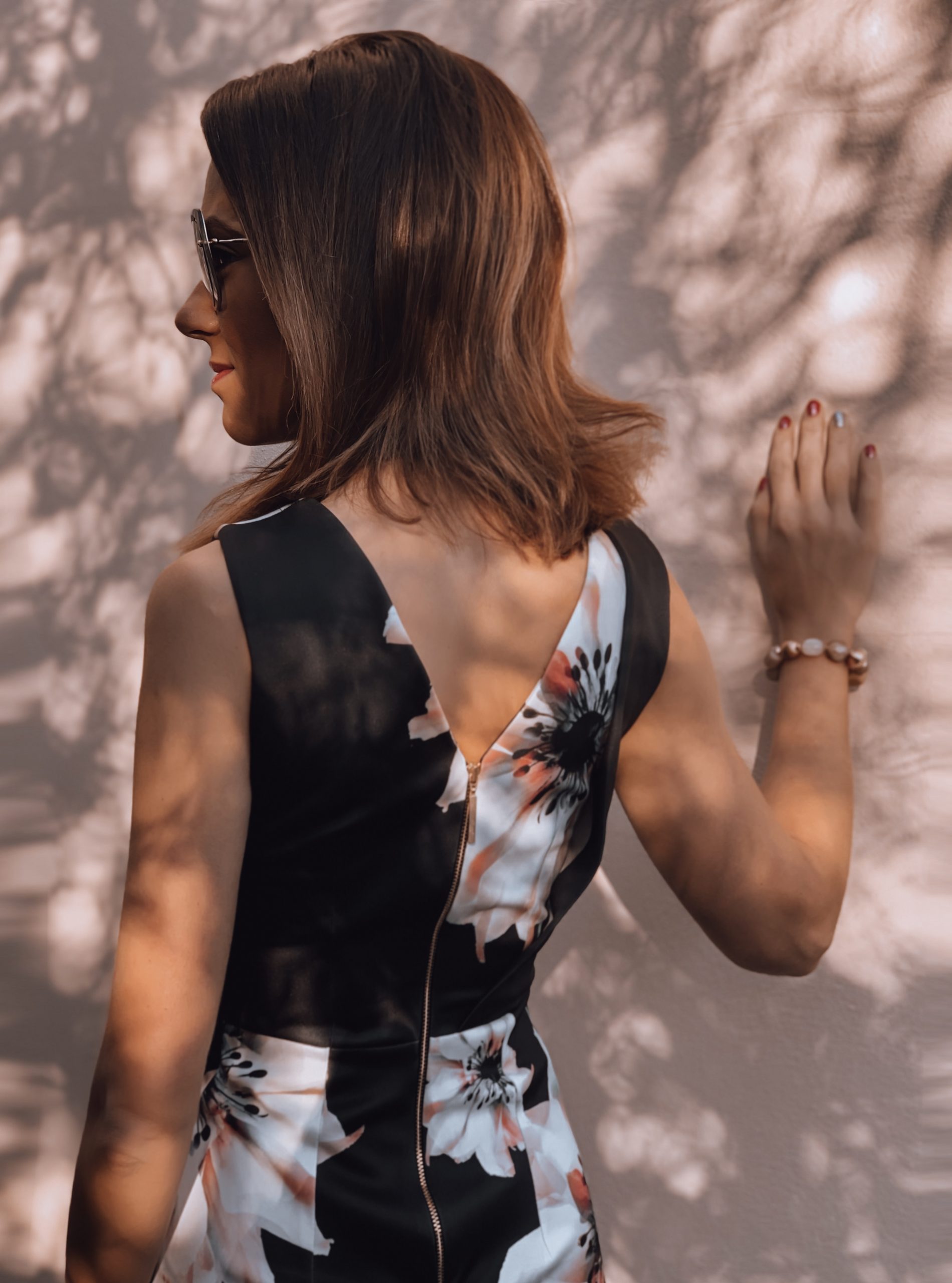 CLOSET LONDON BLACK FLORAL BODYCON PENCIL DRESS | LONDON FASHION | MIU MIU SUNGLASSES | CHARLOTTE TILBURY MAKE UP | ACCESSORIZE BRACELET | DIOR LIPGLOSS