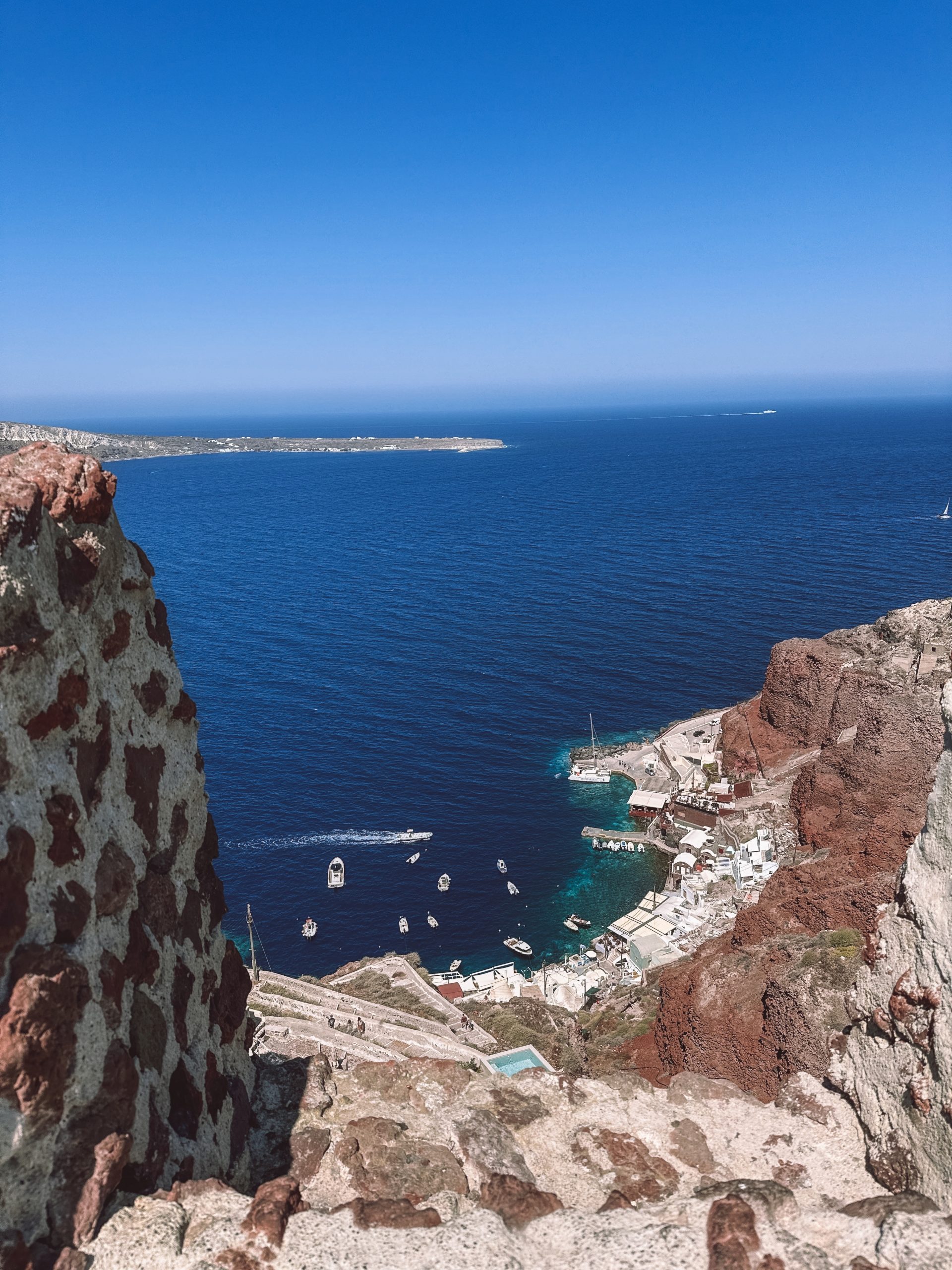 Oia Castle, Santorini, Greece, Amoudi Bay