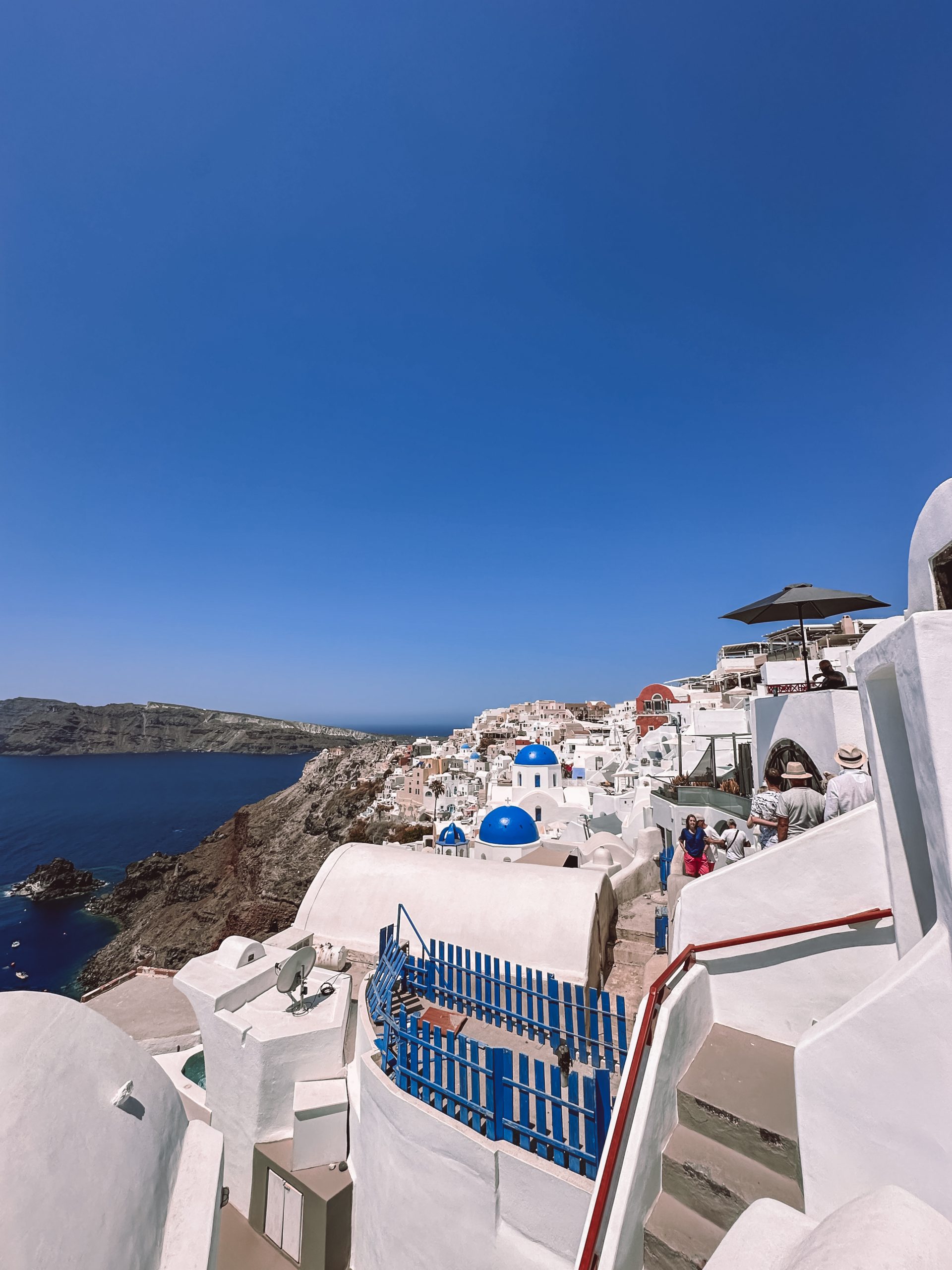 The Iconic Three Blue Domes Santorini, Greece